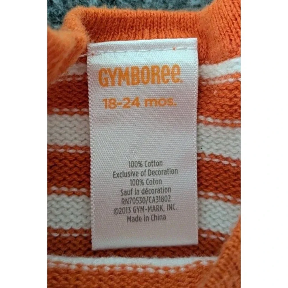 Gymboree Pumpkin Knit Sweater Dress Orange Stripe Fall Halloween Sz 18-24 Months